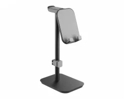 Aluminum Headphone Stand with Tiltable Phone Holder - Black