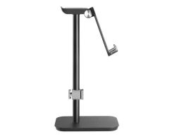 Aluminum Headphone Stand with Tiltable Phone Holder - Black