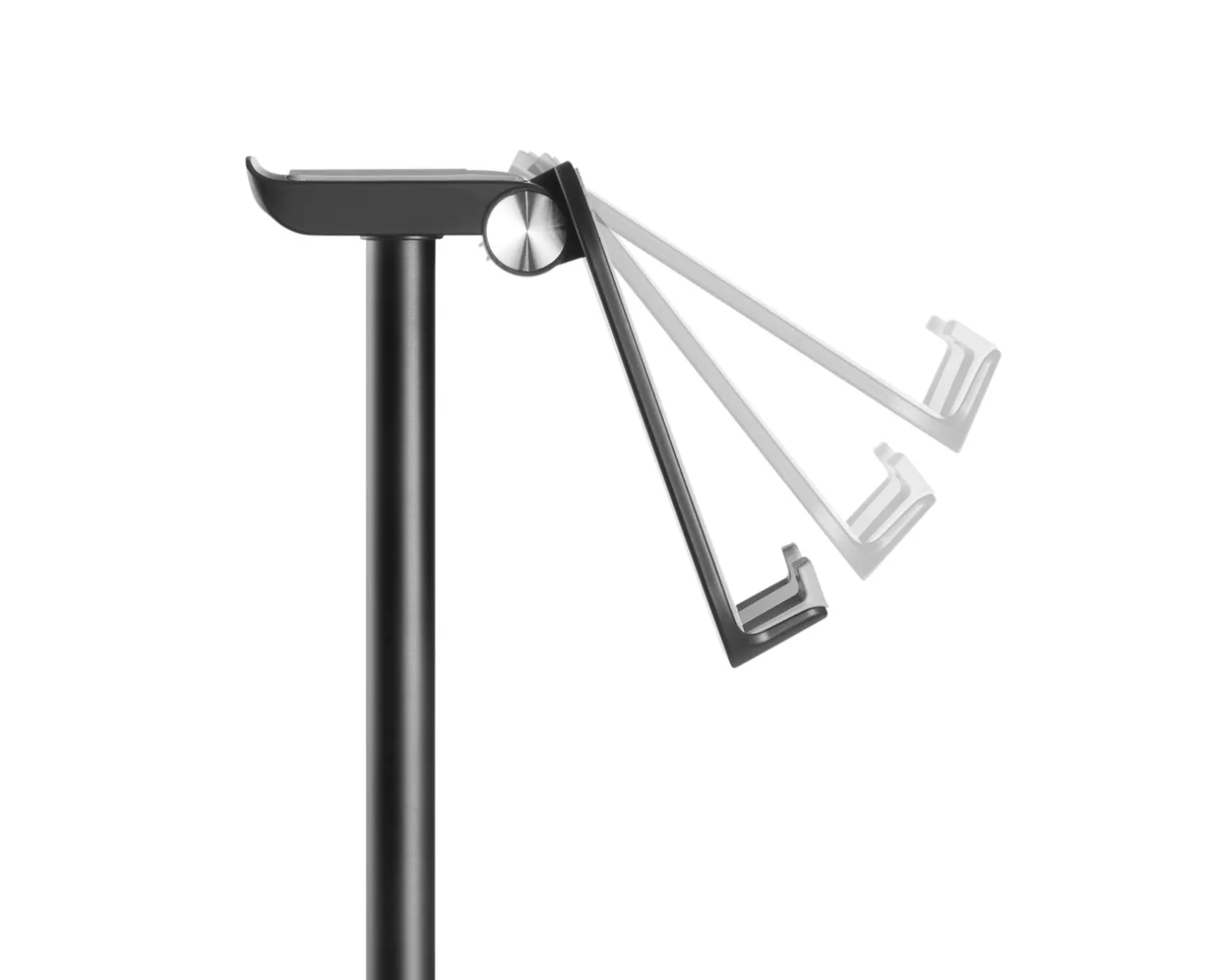 Aluminum Headphone Stand with Tiltable Phone Holder - Black