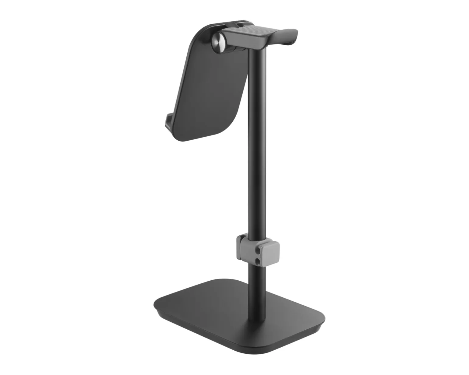 Aluminum Headphone Stand with Tiltable Phone Holder - Black