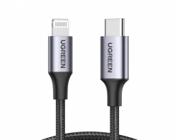 Aluminum Shell Braided USB-C to Lightning Cable 1m - Black