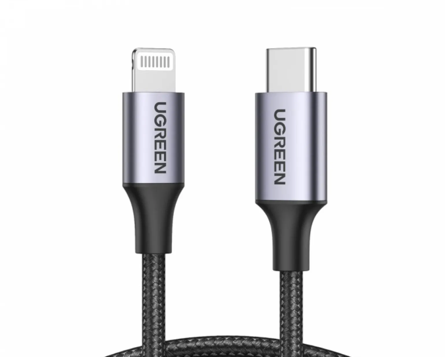 Aluminum Shell Braided USB-C to Lightning Cable 1m - Black