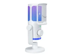Ampligame AM6 Condenser Microphone with RGB - White
