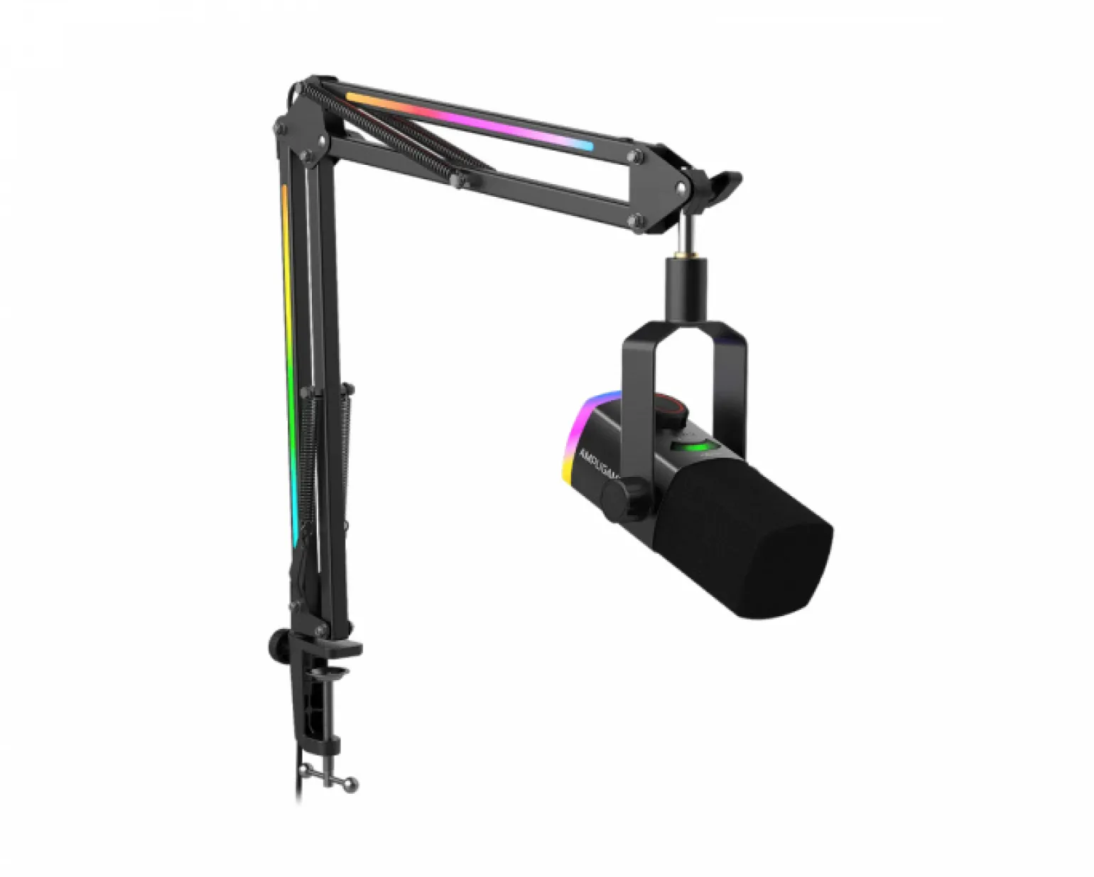 AmpliGame AM8PROT Microphone with Boom Arm - Black