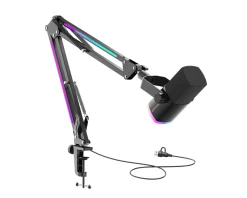 AmpliGame AM8PROT Microphone with Boom Arm - Black