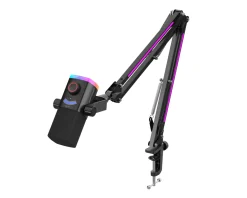 AmpliGame AM8PROT Microphone with Boom Arm - Black