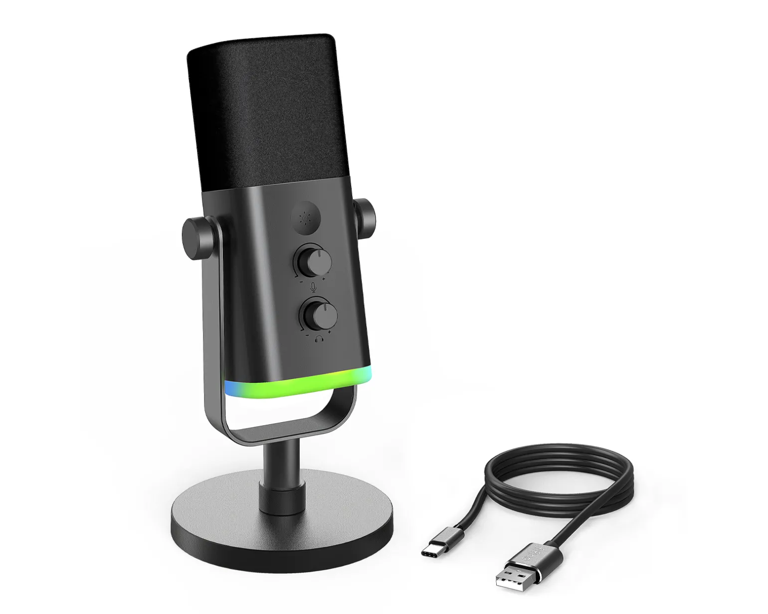 AMPLIGAME AM8 RGB USB/XLR Microphone - Dynamic Mic - Black