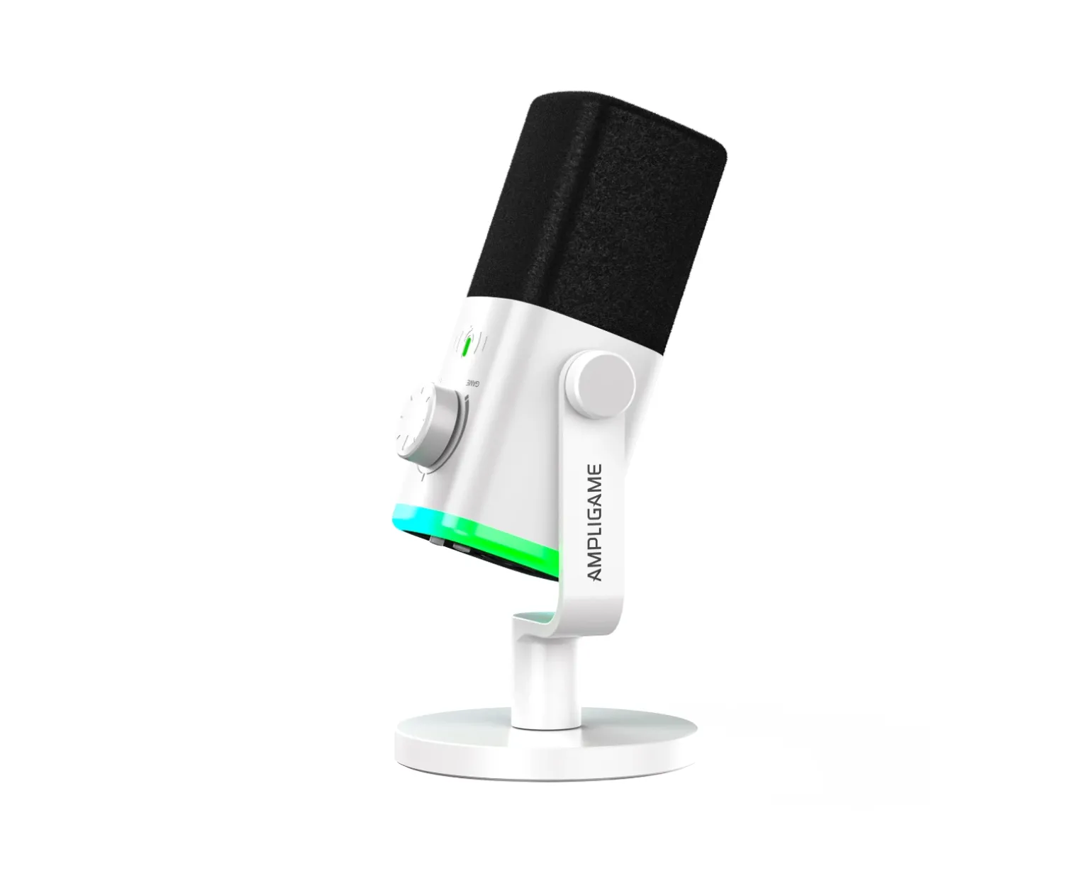 AmpliGame AM9 USB/XLR Microphone - White