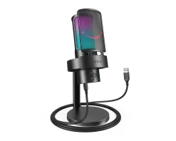 AMPLIGAME A8 Plus RGB USB Microphone with 4 Polar Patterns (PC/PS4/PS5) - Black