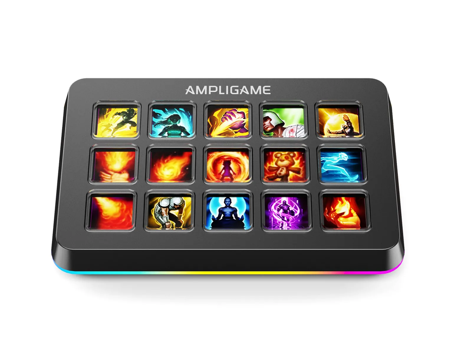 AMPLIGAME D6 Stream Controller - Streaming Deck - Schwarz