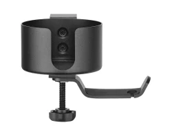Clamp-On Headphone Holder with Cup Holder - Black