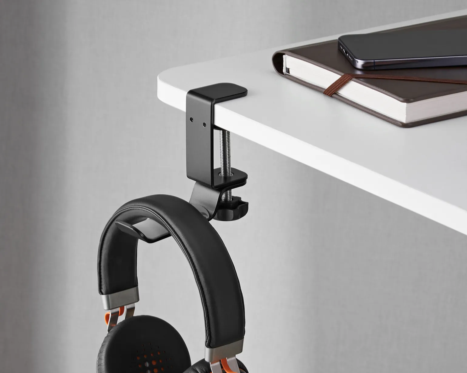 Clamp-On Universal Headphone Holder - Black