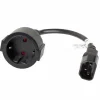 C14 to Schuko (F) 20 cm Black