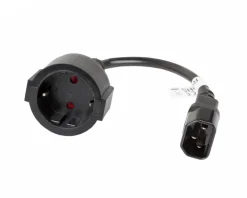C14 to Schuko (F) 20 cm Black