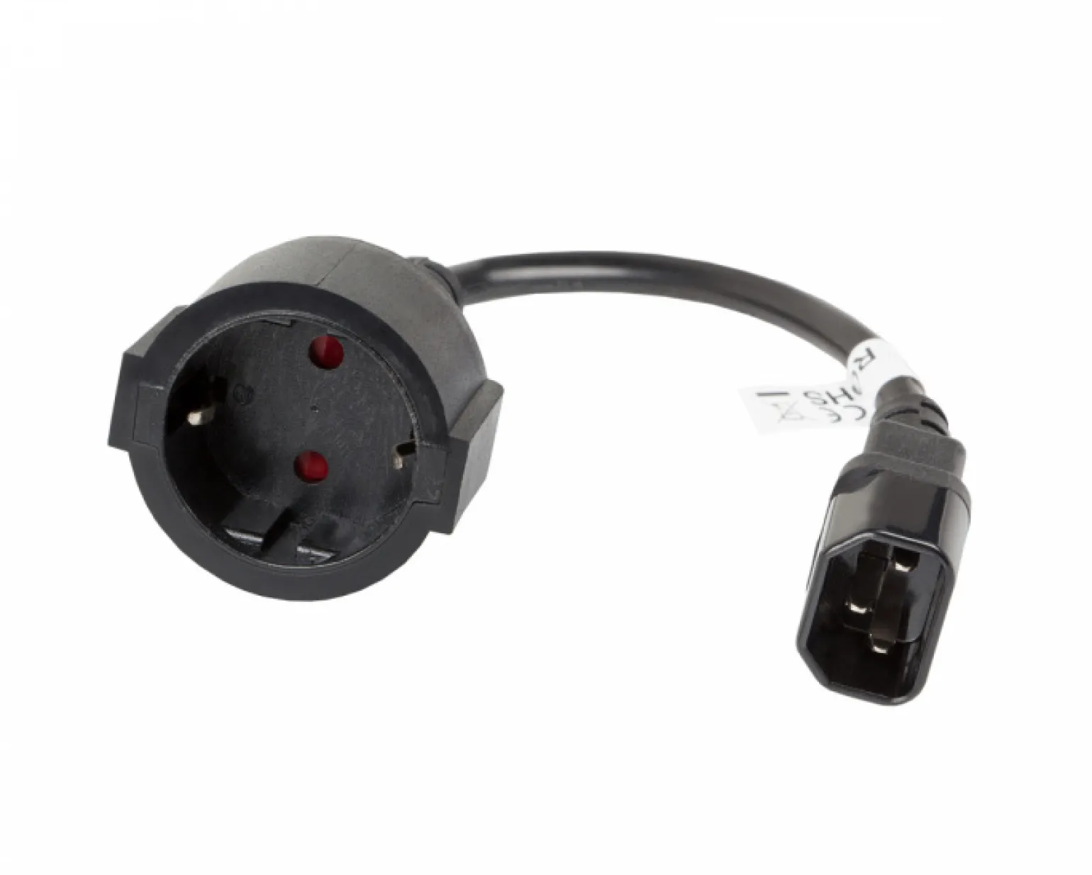 C14 to Schuko (F) 20 cm Black