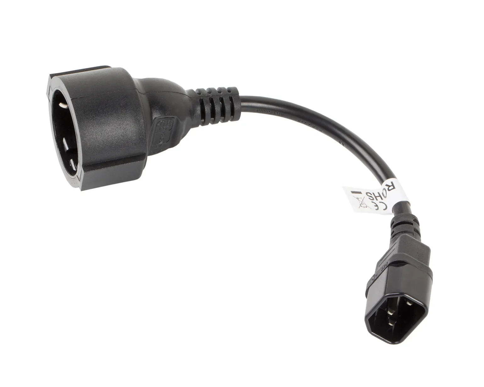 C14 to Schuko (F) 20 cm Black