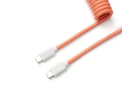 Custom Coiled Aviator Cable USB-C - Pink/Orange