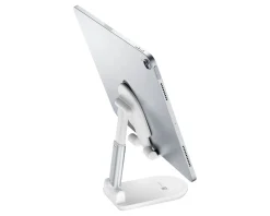 Desk Holder - Foldable Table Stand for Smartphones & Tablets - White