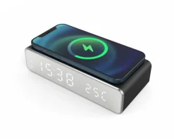 Digital Alarm Clock with Qi-charging Black