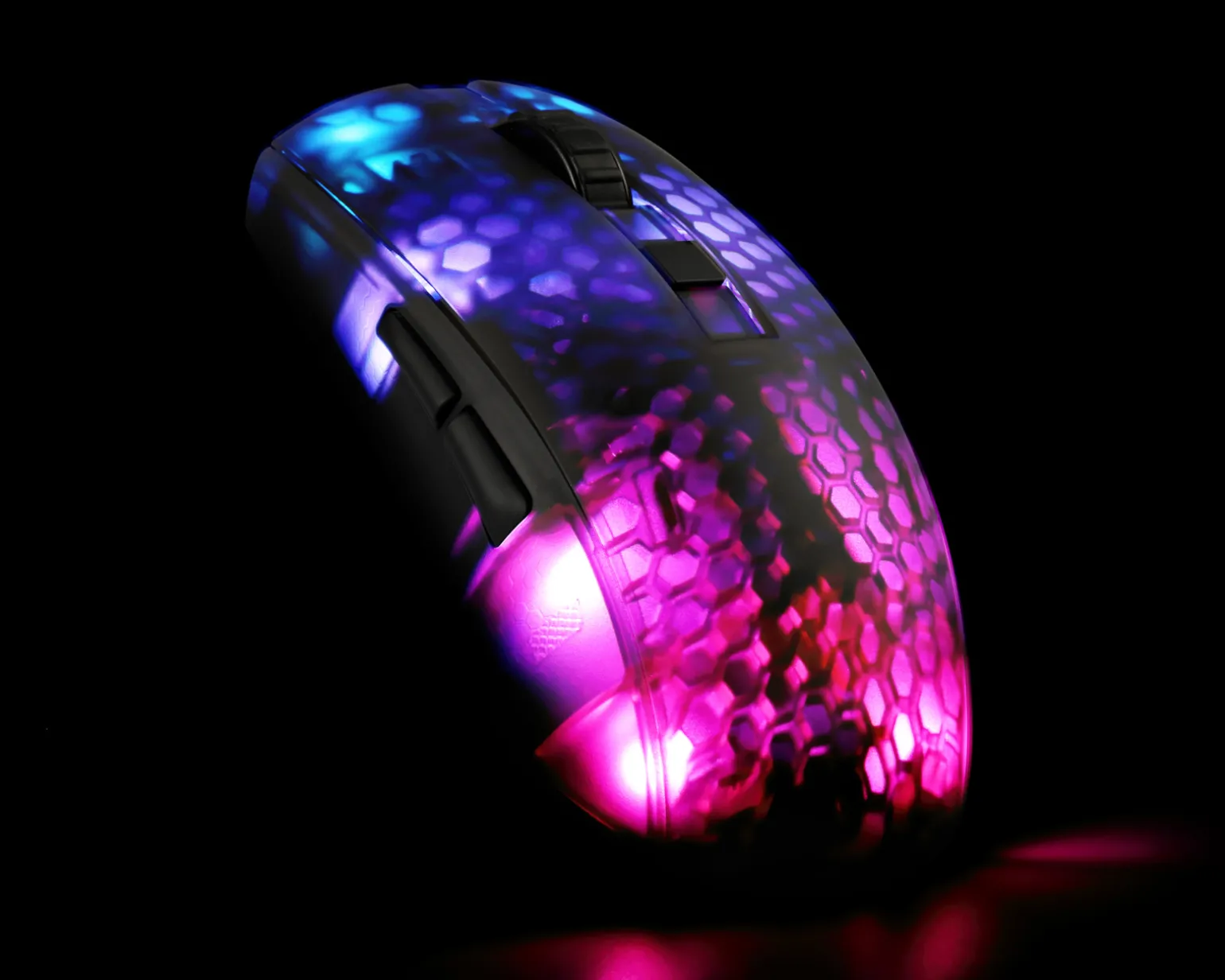 DM310 Semi-Transparent RGB Gaming Mouse - Black