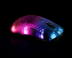 DM320 Wireless Semi-Transparent RGB Gaming Mouse - Black