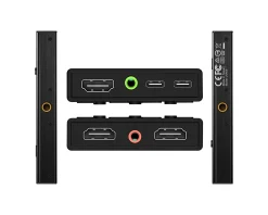 Dual HDMI Video Capture, 2 HDMI to USB-C with Power Delivery 60W