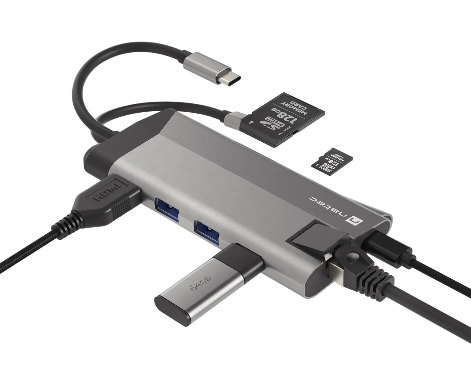 Fowler Plus Hub USB-C Multiport Adapter 8 in 1 - USB-hub