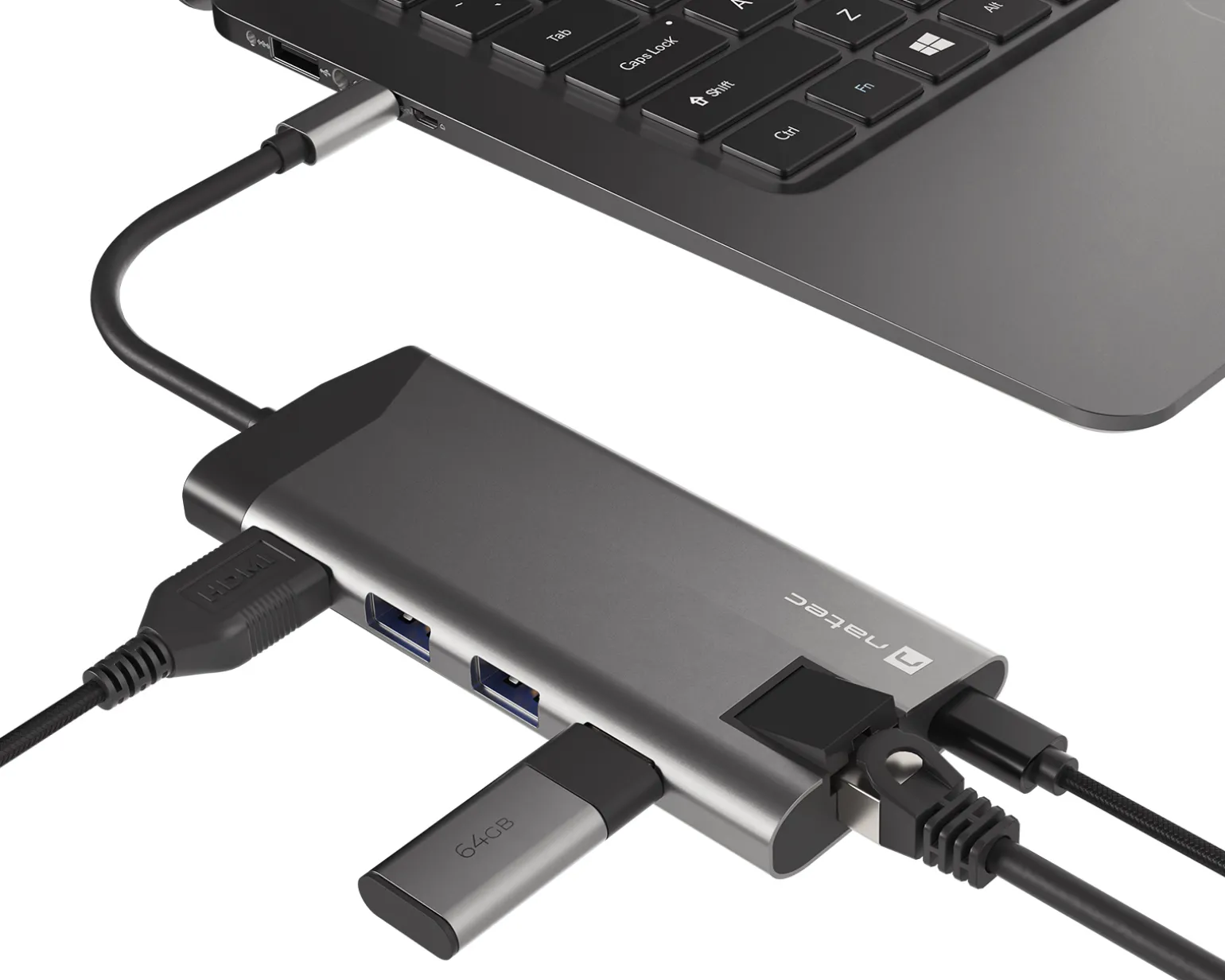 Fowler Plus Hub USB-C Multiport Adapter 8 in 1 - USB-hub