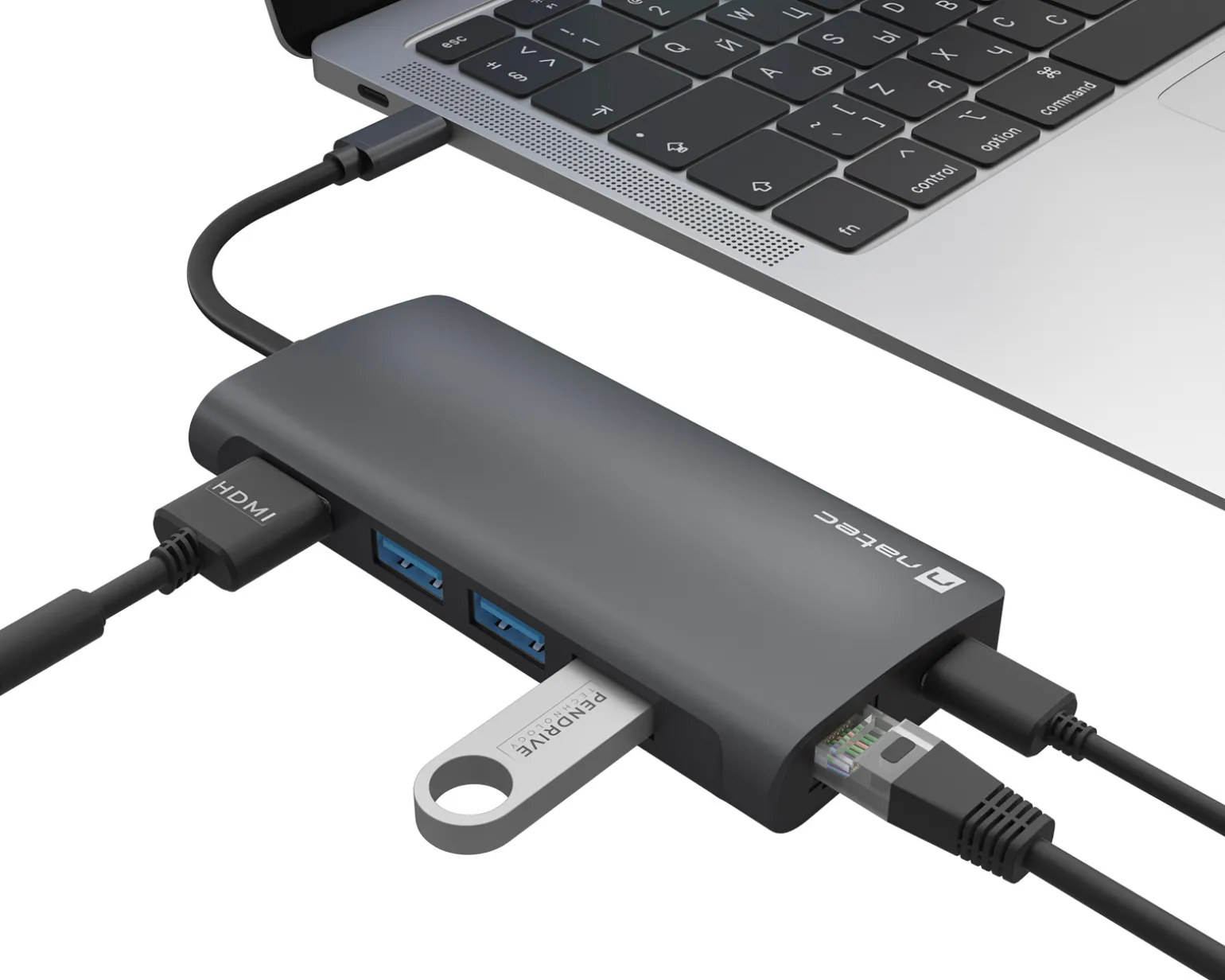 Fowler 2 USB Hub - USB-C Multiport Adapter 8 in 1 (100W)