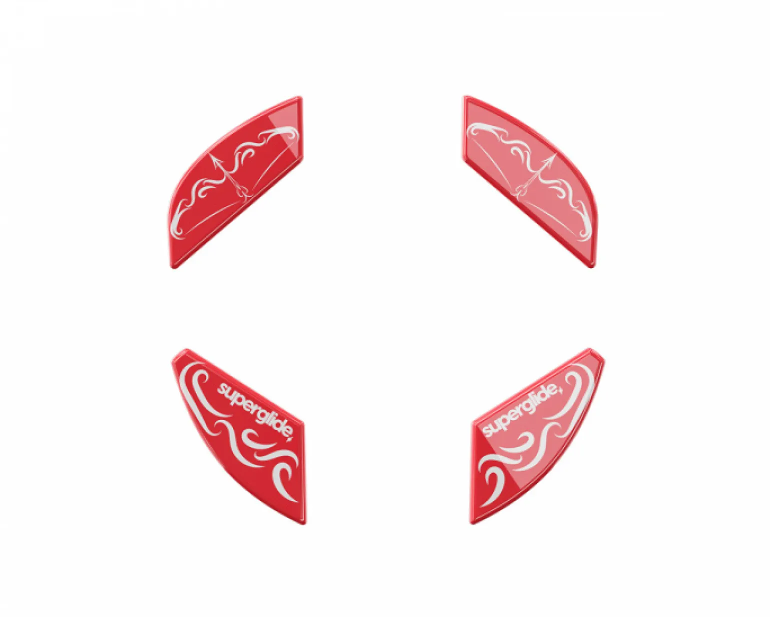 Glass Skates for Finalmouse Starlight 12 M/S / UL2 - Red Arrow
