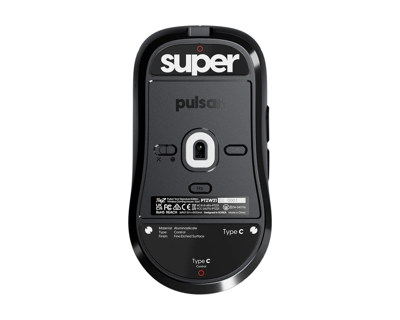 Glass Skates Type-C for Pulsar TenZ Signature Edition - Black
