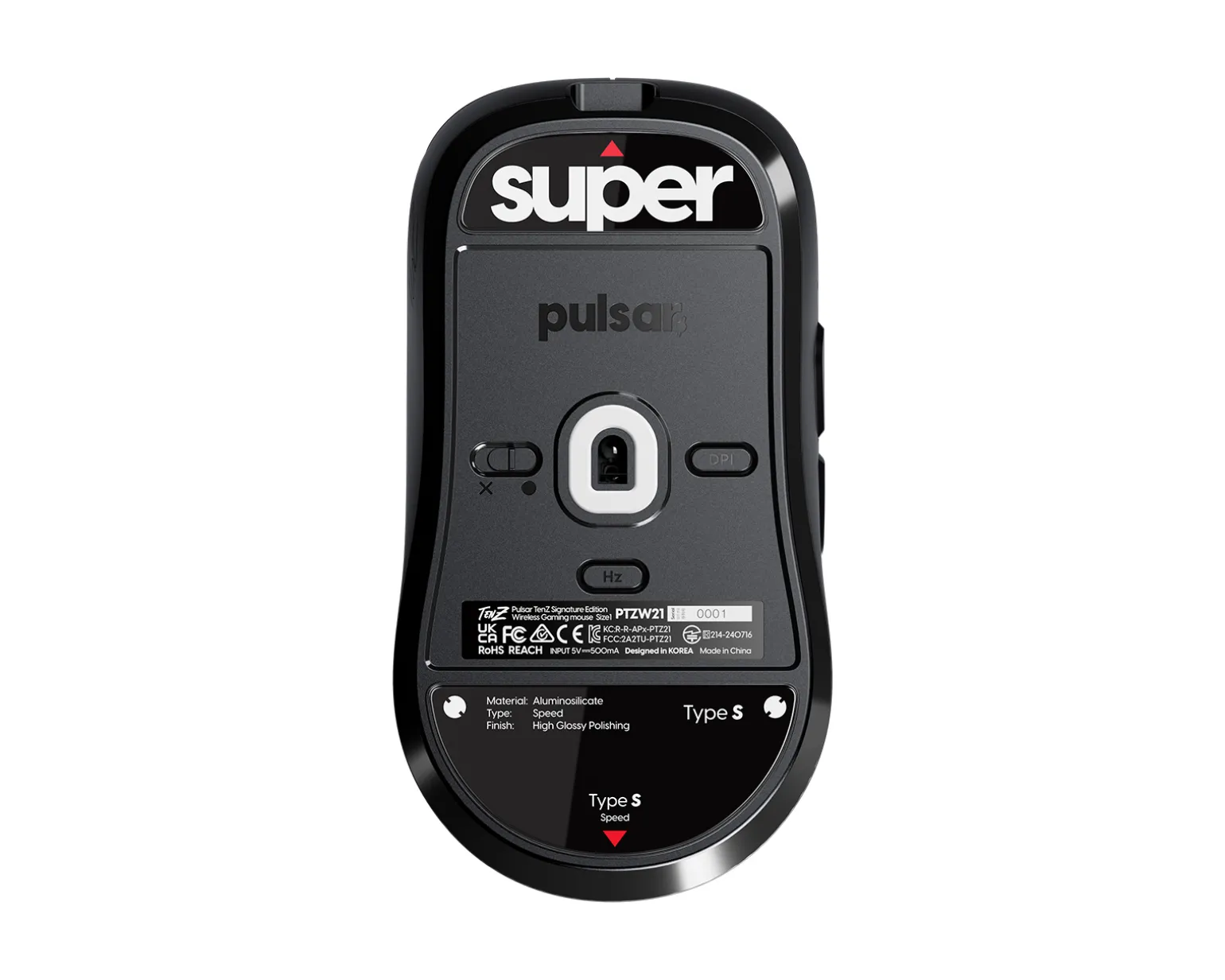 Glass Skates Type-S for Pulsar TenZ Signature Edition - Black