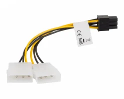 HDD Molex (Male/Female) 3 Pin to BTX 6 Pin PSU Cable 15cm