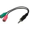 Headset Adapter for Smartphone 10cm Black