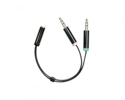 Headset Adapter 3.5mm 0,1 Meter Black