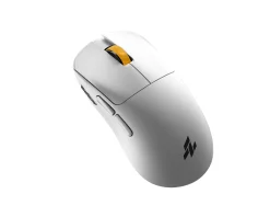 HELIX 8K Wireless Gaming Mouse - White [Yellow Scroll-Wheel]