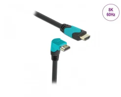 High Speed HDMI-Cable 2.1 Downwards angled - Black - 2m