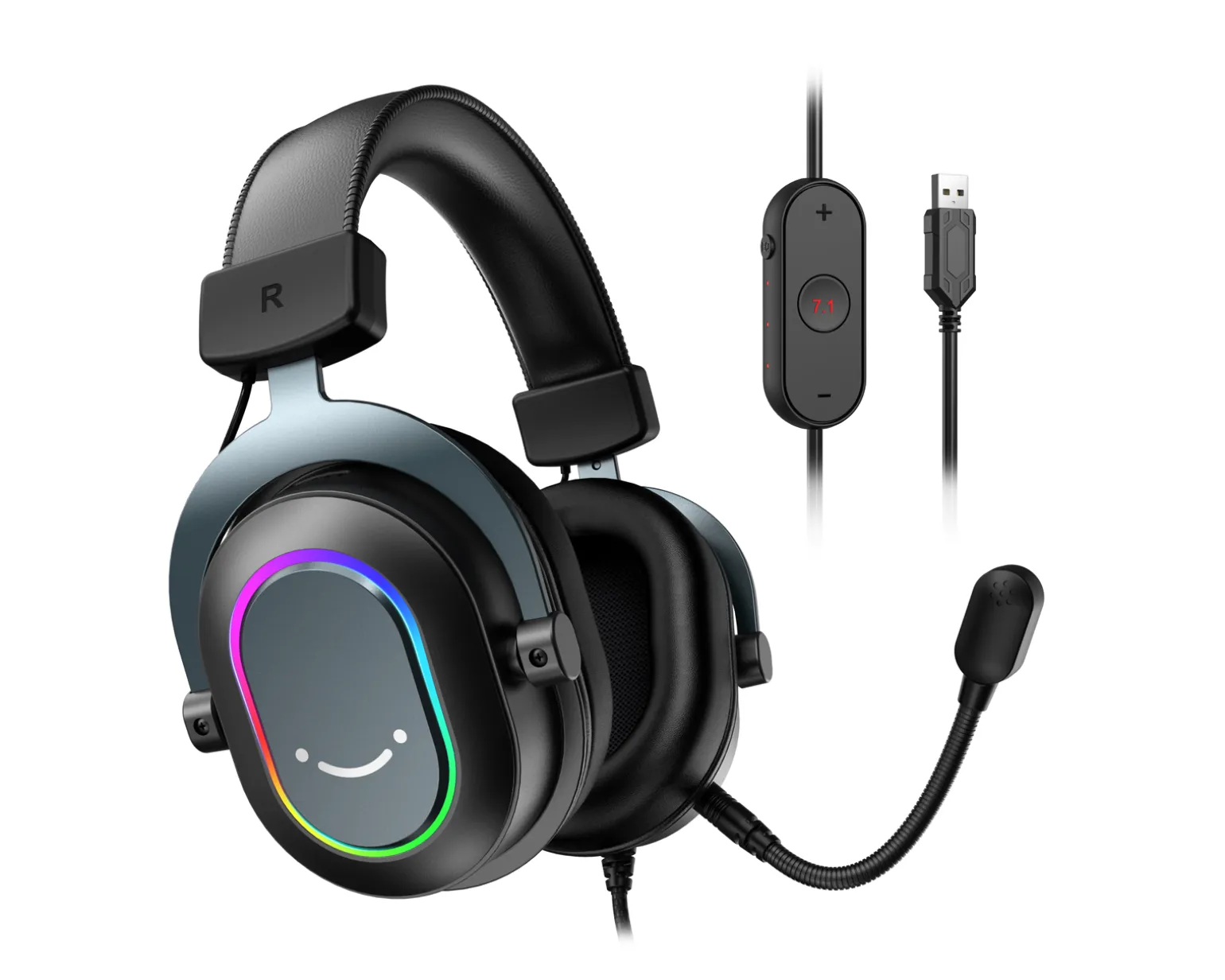 H6 USB 7.1 Gaming Headset RGB - Black