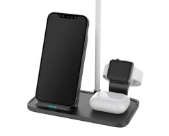 2-in-1 Wireless Charger, 10W, USB-C, Qi - Black