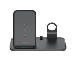 2-in-1 Wireless Charger, 10W, USB-C, Qi - Black