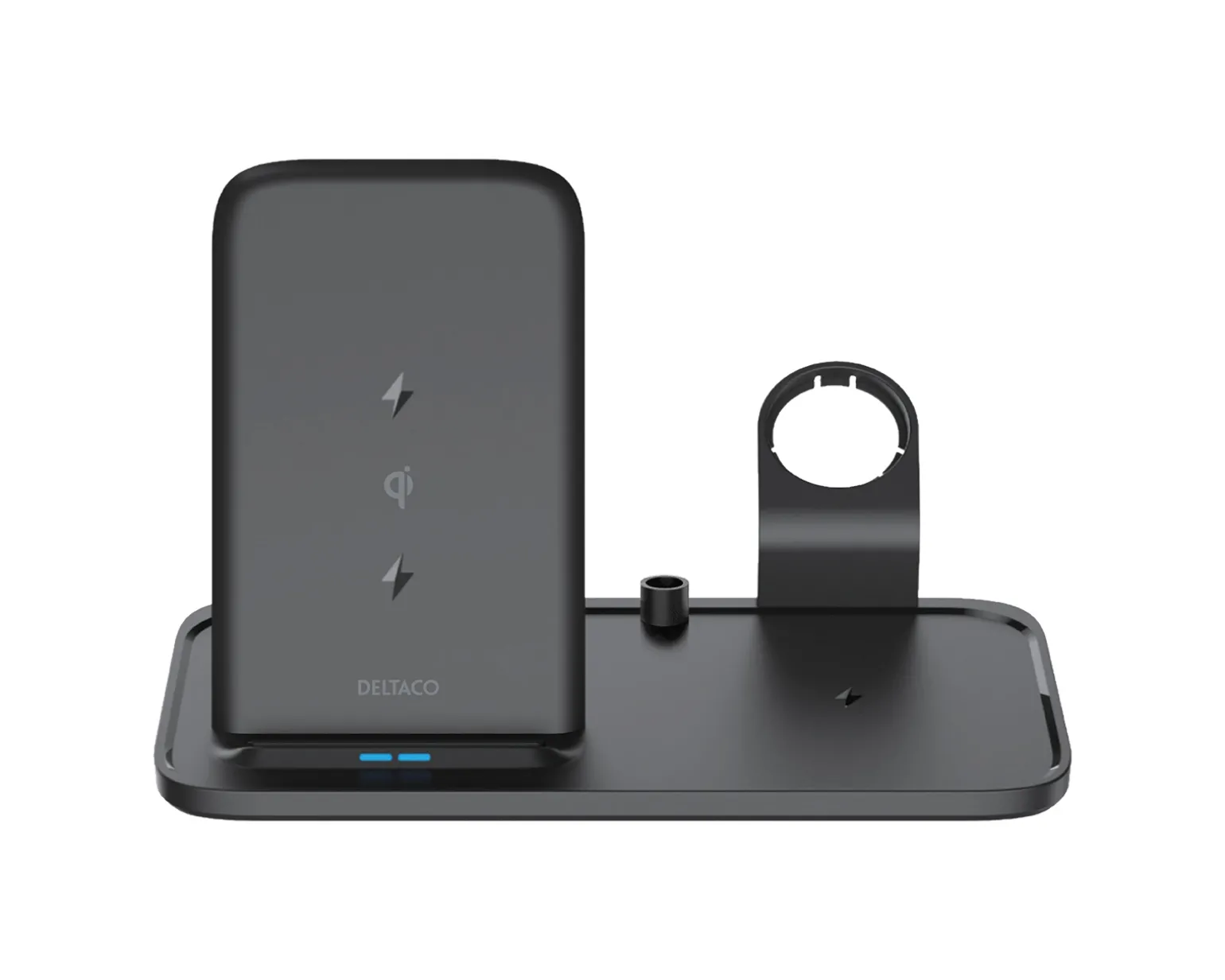 2-in-1 Wireless Charger, 10W, USB-C, Qi - Black