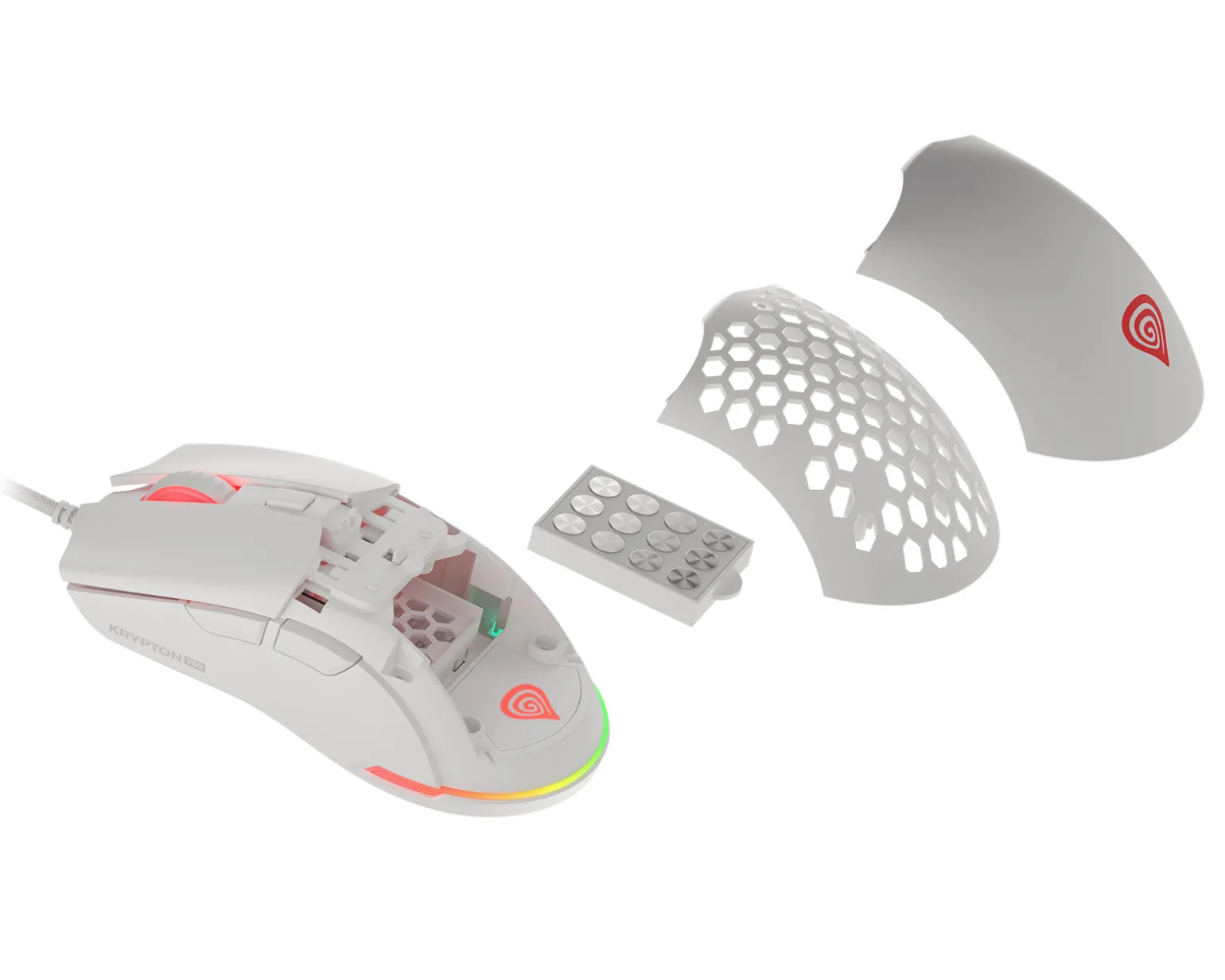 Krypton 750 RGB Ultralight Gaming Mouse - White