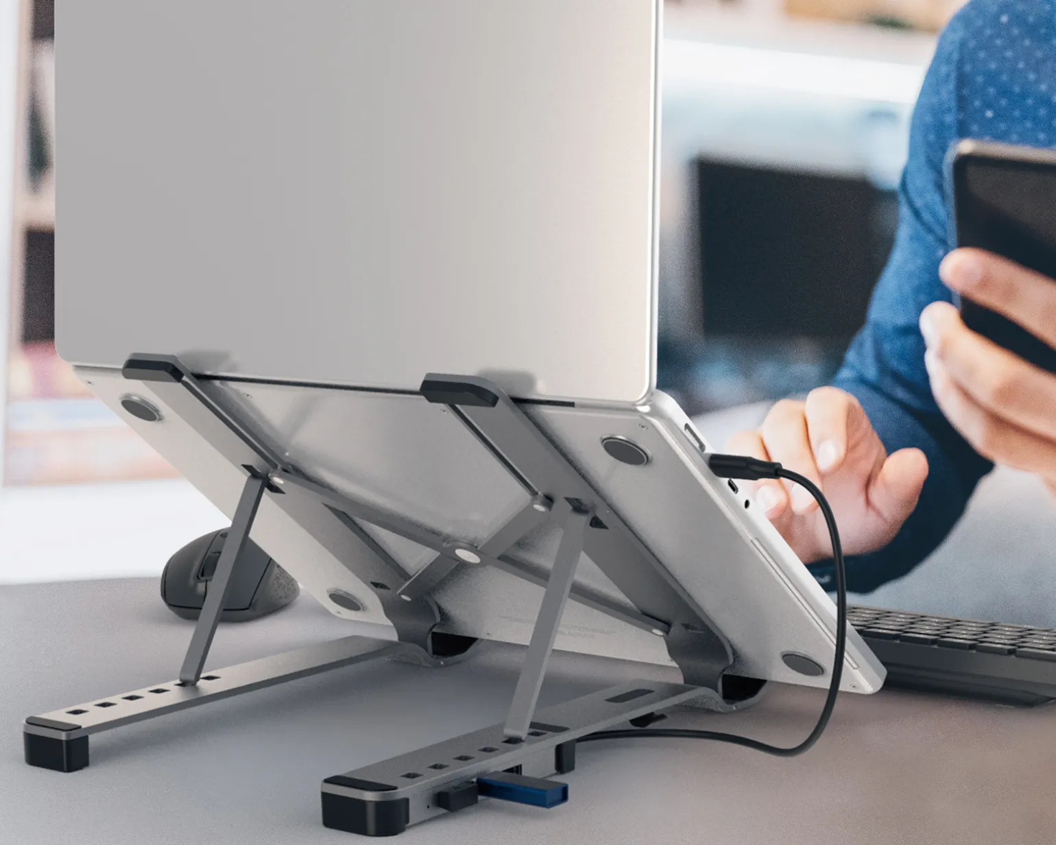 Laptop Stand with USB 4-Port Hub