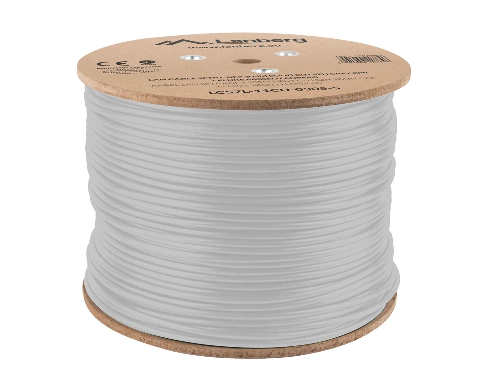 305 Meter Cat7 SFTP Solid CU LSZH Network Cable Grey + Fluke Passed