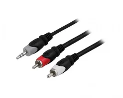 3,5mm male - 2x RCA male 3m Black