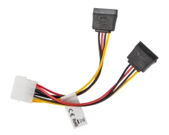 Molex (Male) to 2X SATA (Female) Cable 15cm