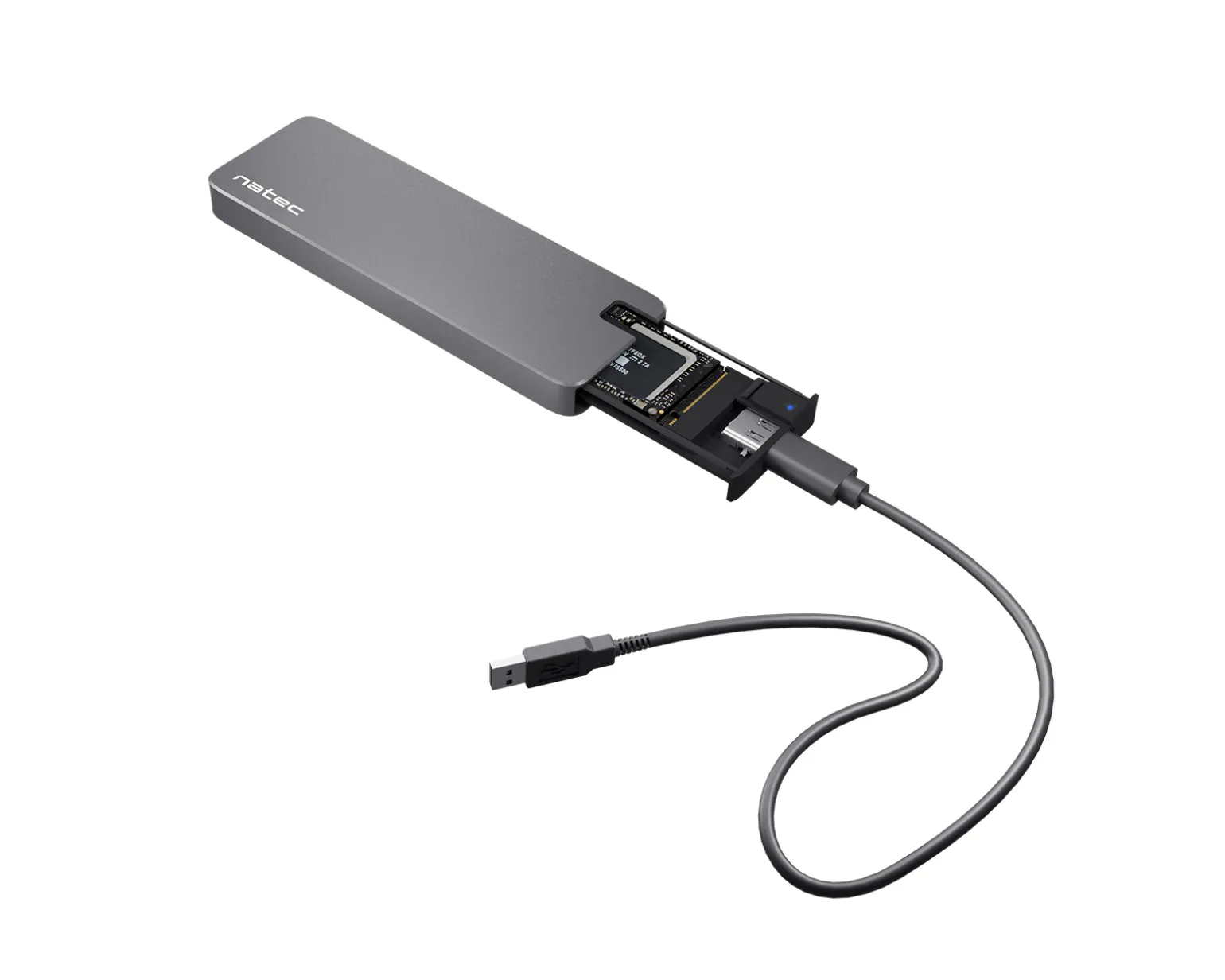 Natec Rhino M.2 NVMe USB-C 3.1 Gen 2 External SSD Enclosure - Aluminum