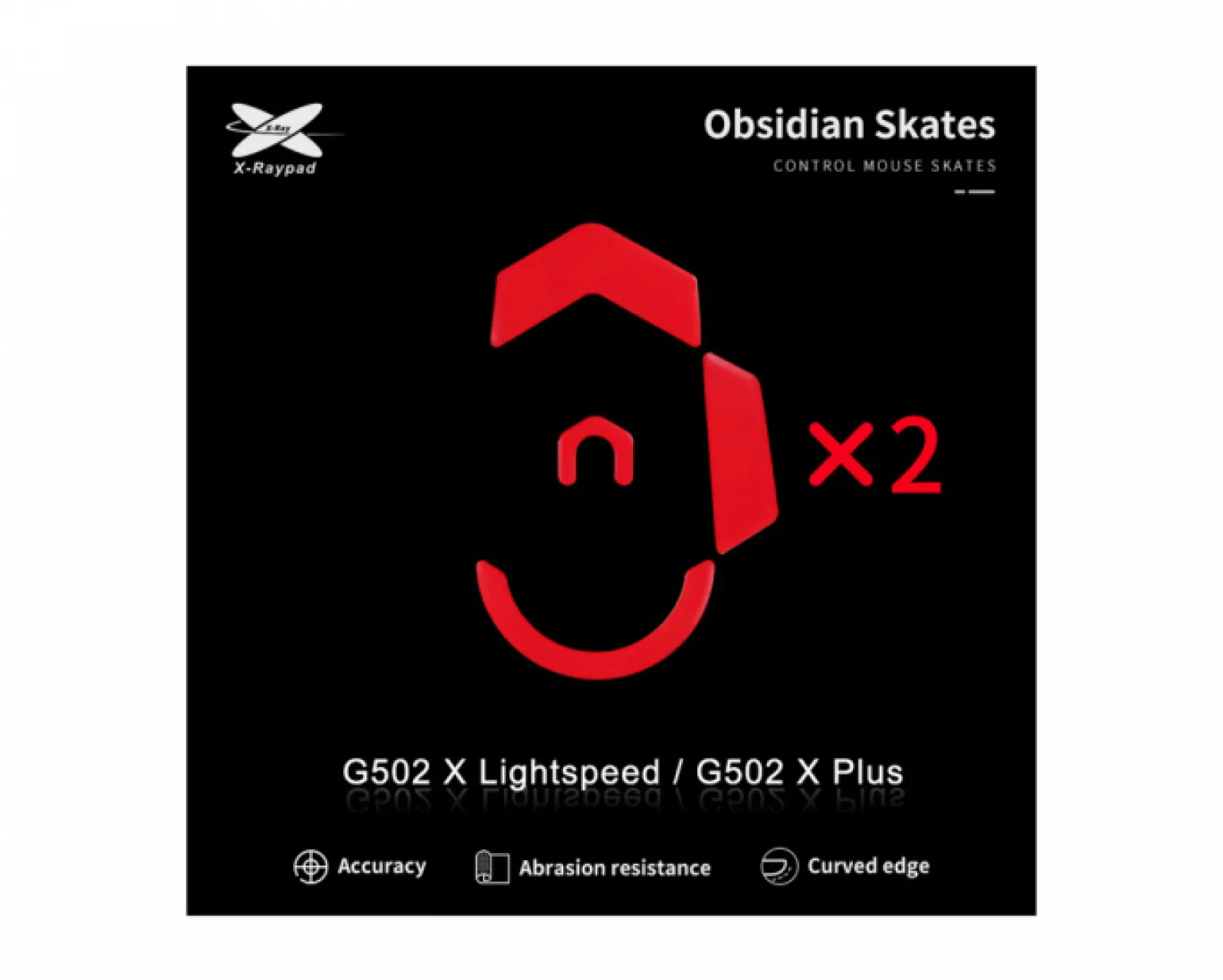 Obsidian Mouse Skates for Logitech G502 X Lightspeed/G502 X PLUS