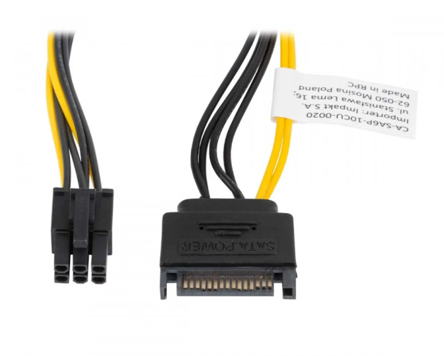15-pin SATA (male) to 6-pin PCI Express (male) 20cm