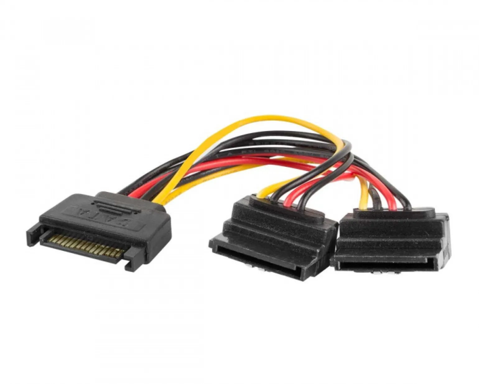 15-pin SATA (male) to 2x SATA (female) Angled 15cm
